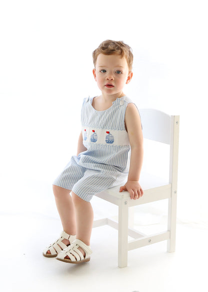 heirloom clothing, baby boy heirloom, smocked jon jon, baby boy smocked, toddler smocked jon jon, sailboat smocked, classic clothing, traditional clothing