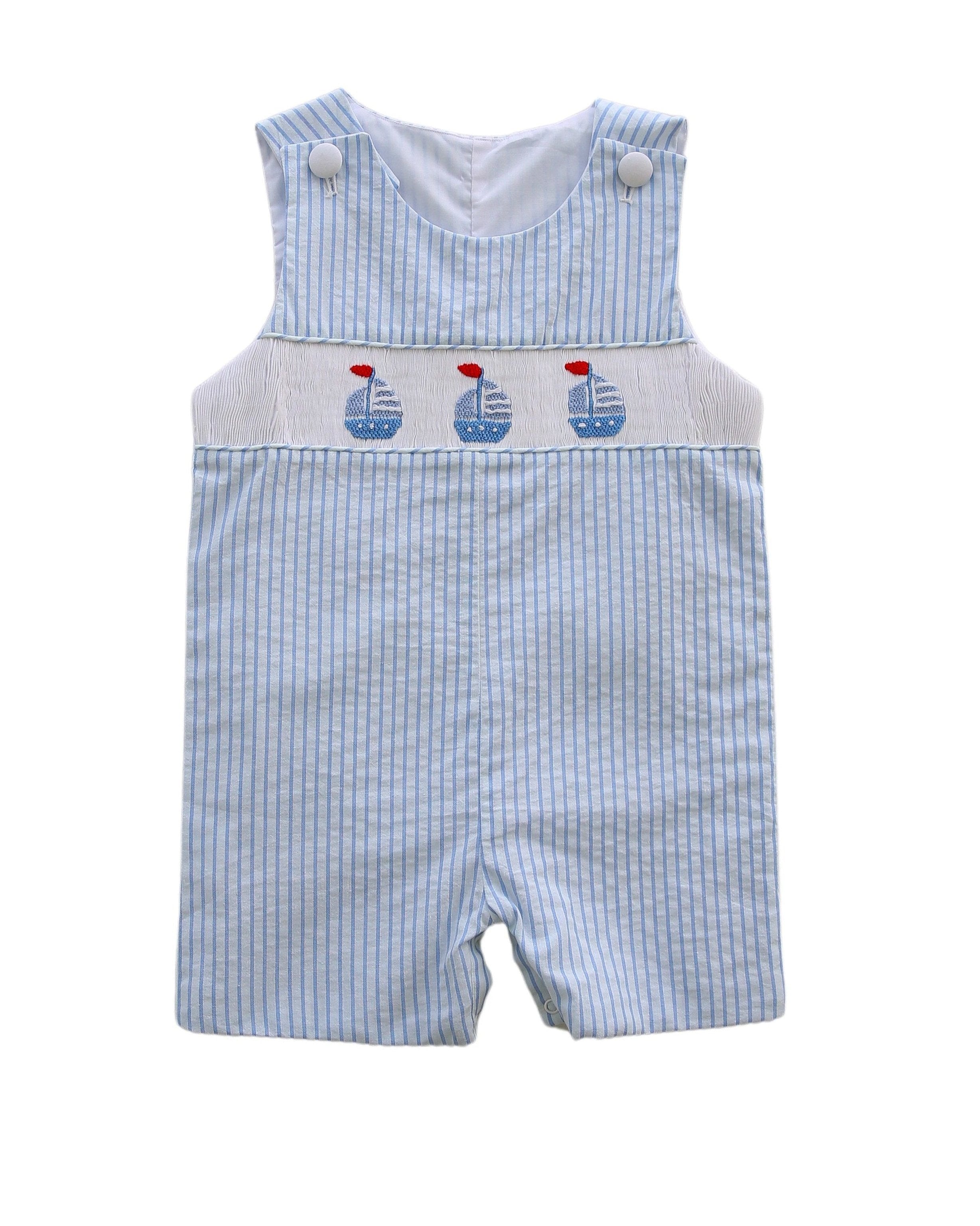 Smocked Navy and White deals Jon Jon 2T